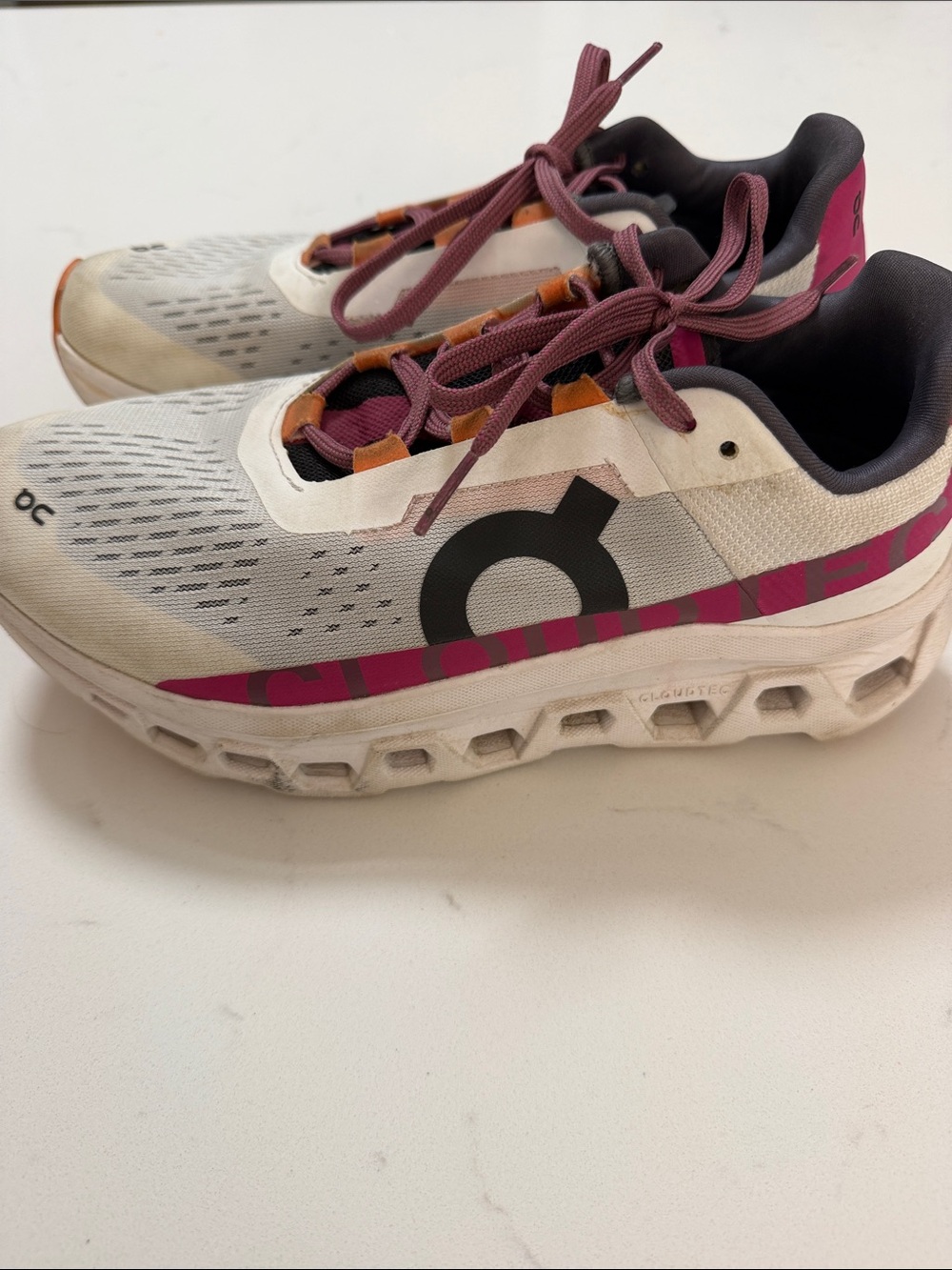 On Running Women's White and Pink Performance Running Shoes